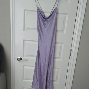 Timing Lilac Satin Midi Dress